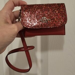 Coach Rare Sparkle Red Card Pouch